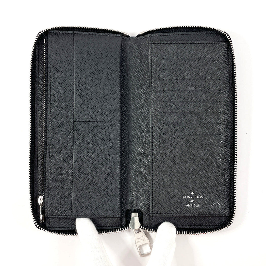 LOUIS VUITTON Long Wallet Purse N61253 Damier Grafitto Canvas black Color column Zippy Wallet Vertical