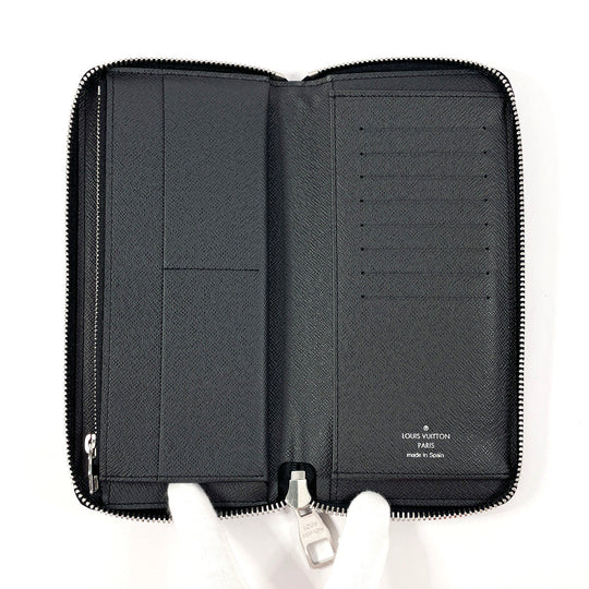 LOUIS VUITTON Long Wallet Purse N61253 Damier Grafitto Canvas black Color column Zippy Wallet Vertical