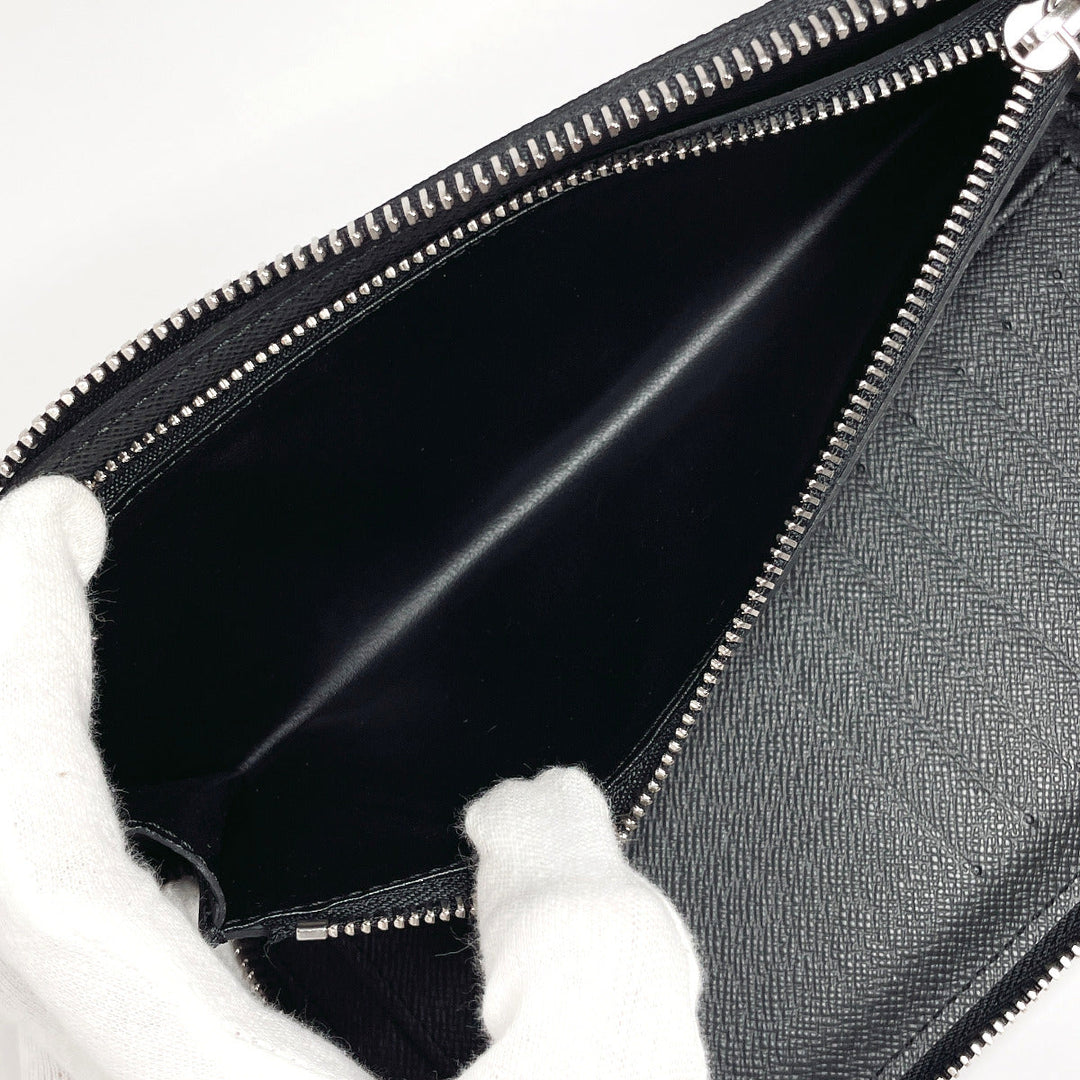 LOUIS VUITTON Long Wallet Purse N61253 Damier Grafitto Canvas black Color column Zippy Wallet Vertical