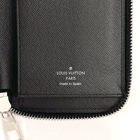 LOUIS VUITTON Long Wallet Purse N61253 Damier Grafitto Canvas black Color column Zippy Wallet Vertical