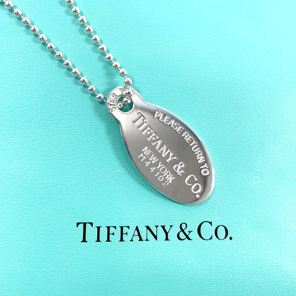 TIFFANY&Co. Necklace Silver925 Silver Oval tag Return to
