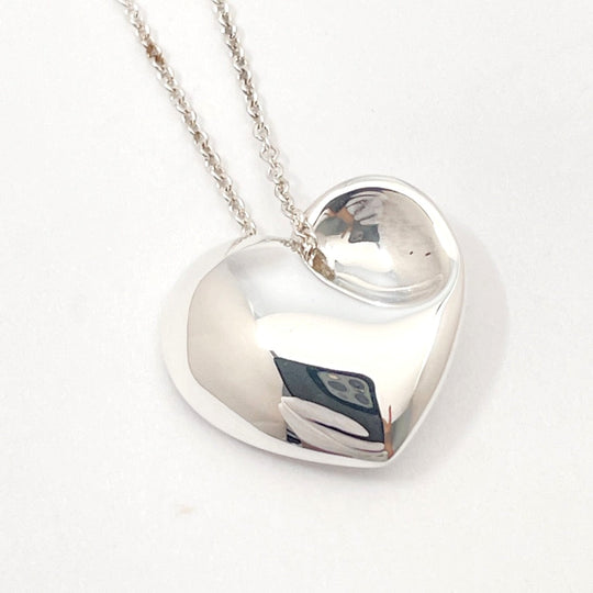 TIFFANY&Co. Necklace Silver925 Silver Fold heart