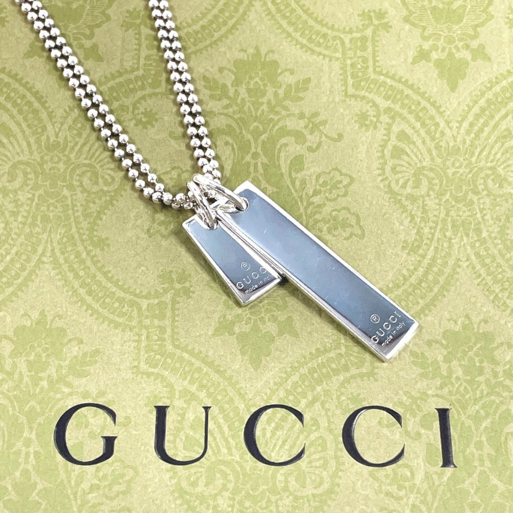 GUCCI Necklace Silver925 Silver Double chain plate