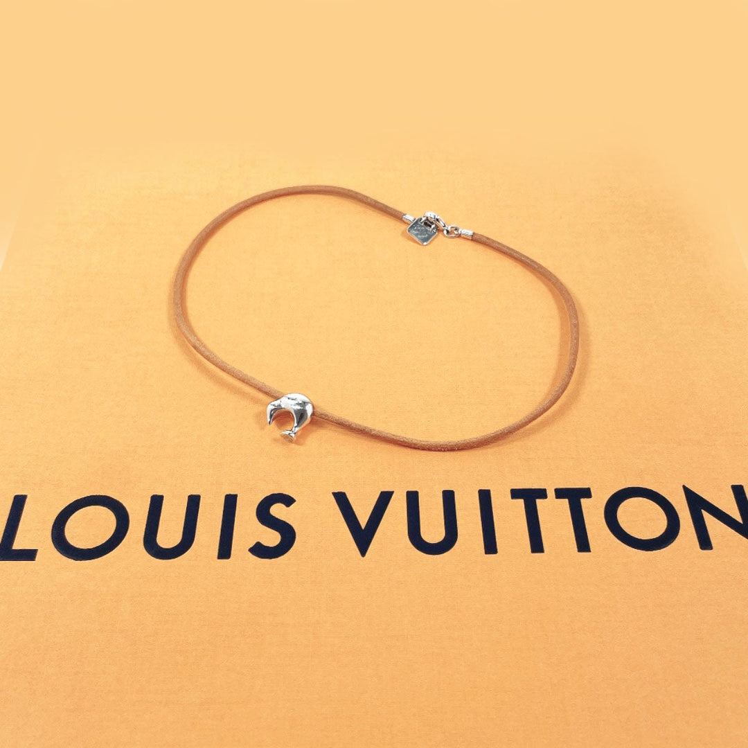 LOUIS VUITTON Necklace Silver925 , Leather Silver Louis Vuitton Cup 2003 Limited Edition Kiwi Women Used Authentic
