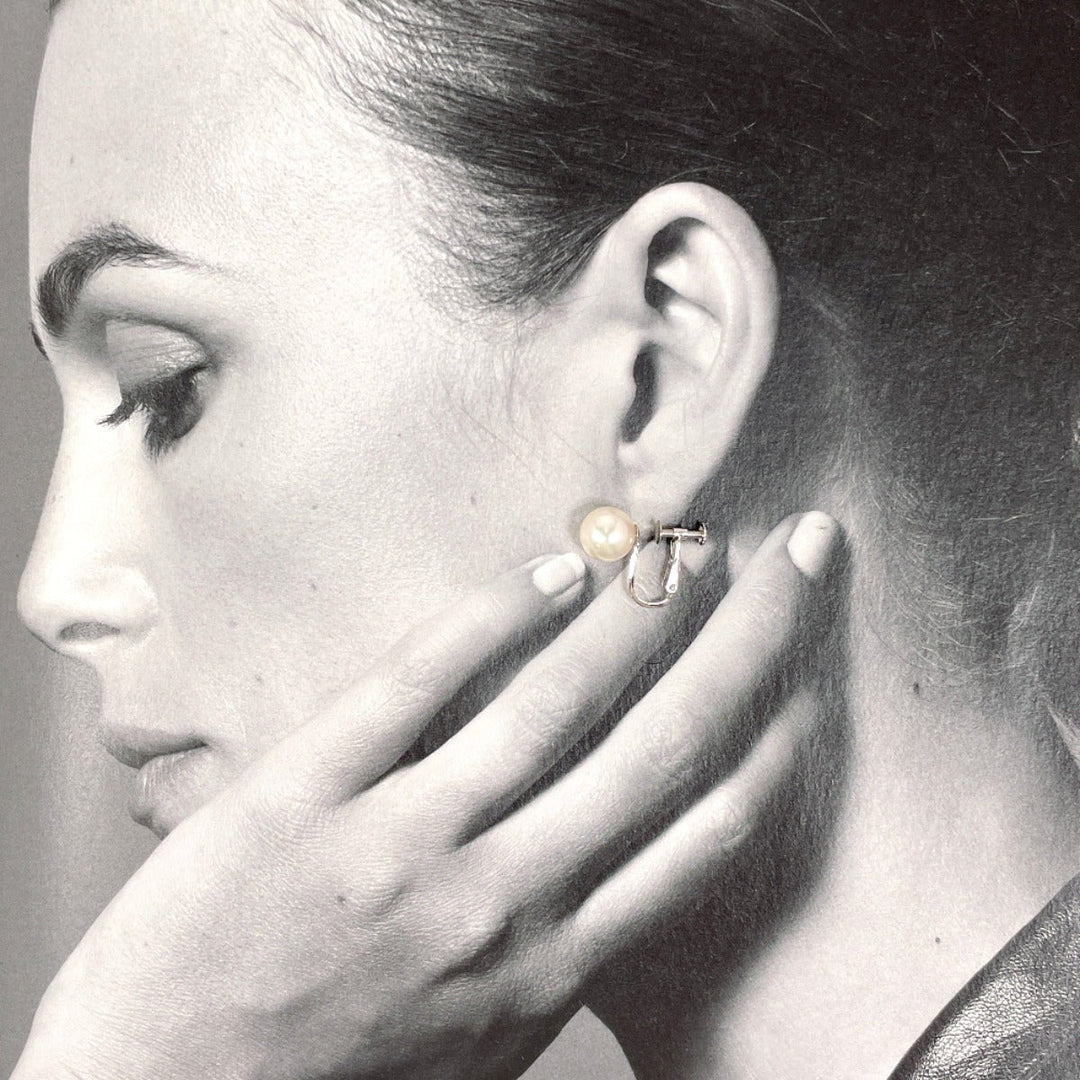 MIKIMOTO Earring K14 White Gold, Akoya Pearl Silver