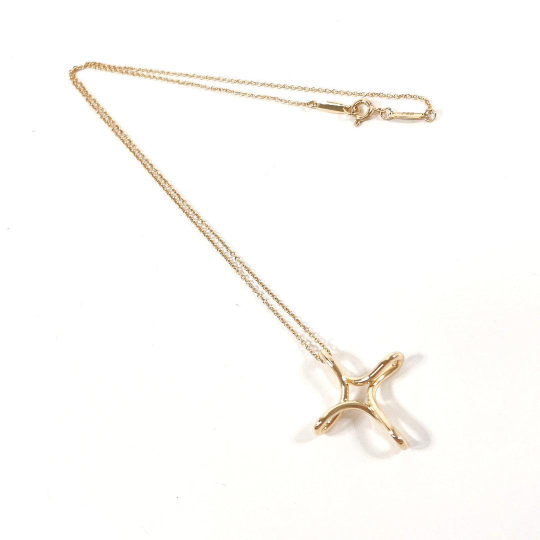 TIFFANY&Co. Necklace K18 yellow gold gold El Saperetti Infinity cross Women Used Authentic
