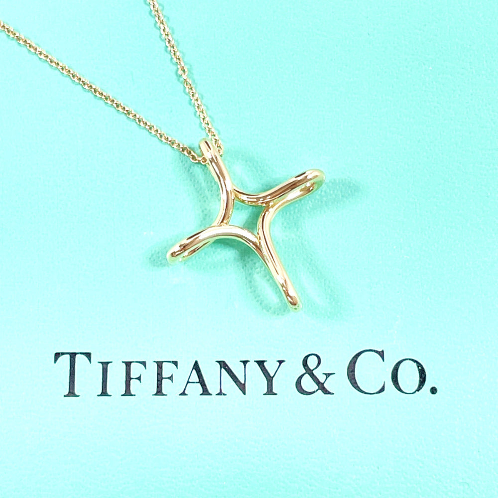 TIFFANY&Co. Necklace K18 yellow gold gold El Saperetti Infinity cross Women Used Authentic