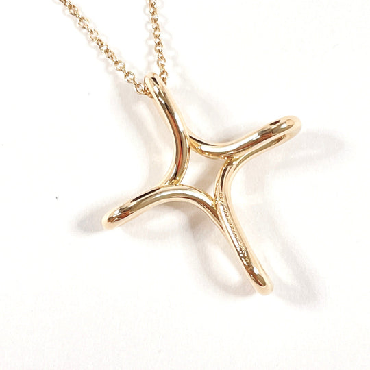 TIFFANY&Co. Necklace K18 yellow gold gold El Saperetti Infinity cross Women Used Authentic