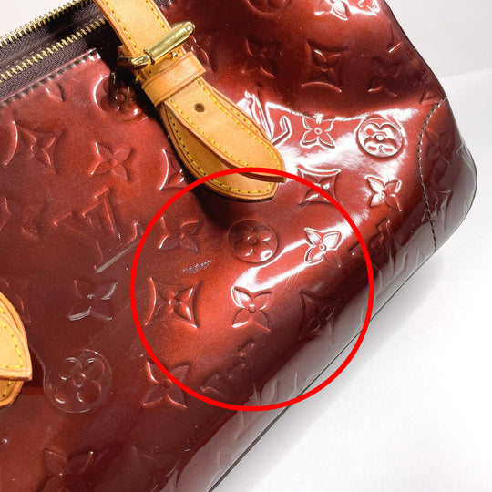 LOUIS VUITTON Handbag M93510 Monogram Vernis, tanned leather Bordeaux Rosewood Avenue Women Used Authentic