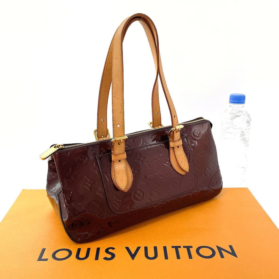 LOUIS VUITTON Handbag M93510 Monogram Vernis, tanned leather Bordeaux Rosewood Avenue Women Used Authentic