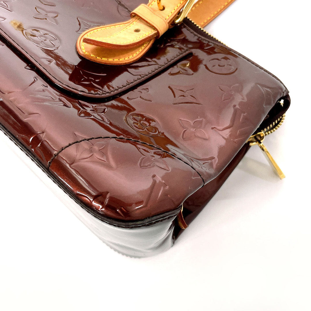 LOUIS VUITTON Handbag M93510 Monogram Vernis, tanned leather Bordeaux Rosewood Avenue Women Used Authentic