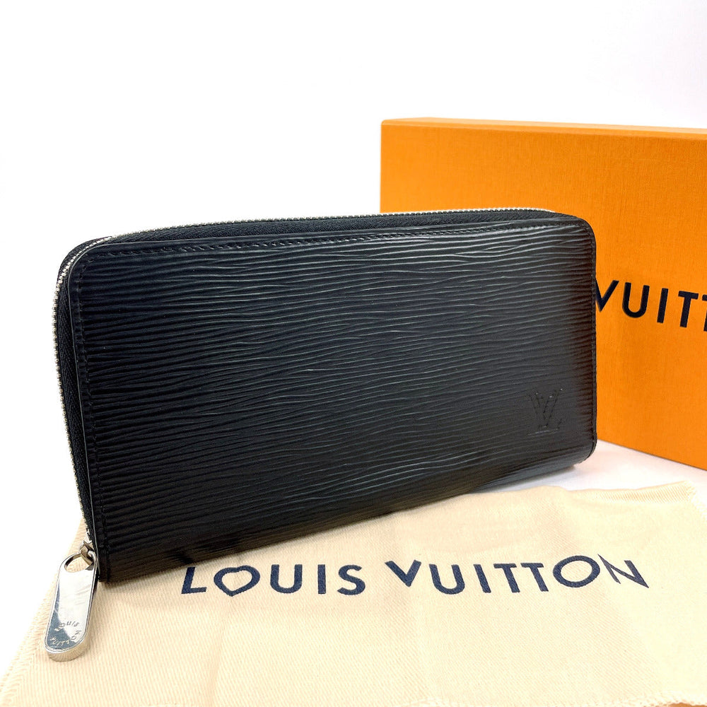 LOUIS VUITTON Long Wallet Purse M61857 Epi Leather black Zippy wallet