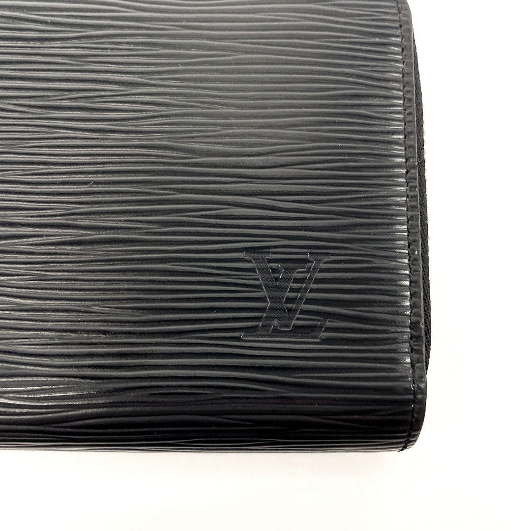 LOUIS VUITTON Long Wallet Purse M61857 Epi Leather black Zippy wallet