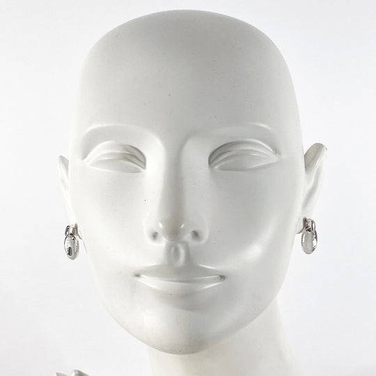CHANEL Pierce Silver925 Silver Oval With logo