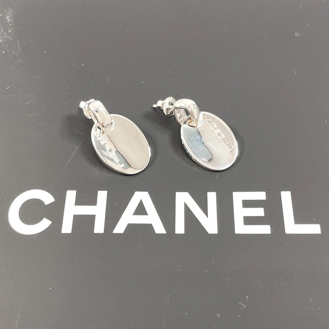 CHANEL Pierce Silver925 Silver Oval With logo
