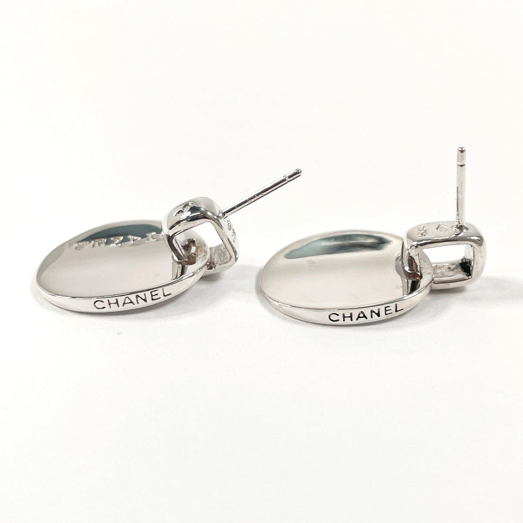 CHANEL Pierce Silver925 Silver Oval With logo