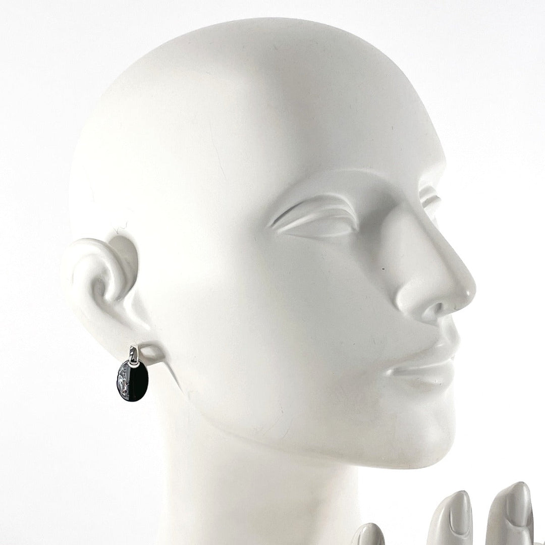 CHANEL Pierce Silver925 Silver Oval With logo