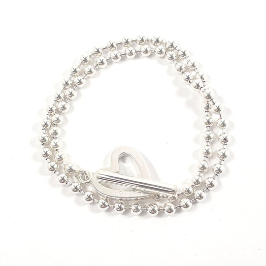 GUCCI bracelet Silver925 Silver heart Ball chain Women Used Authentic