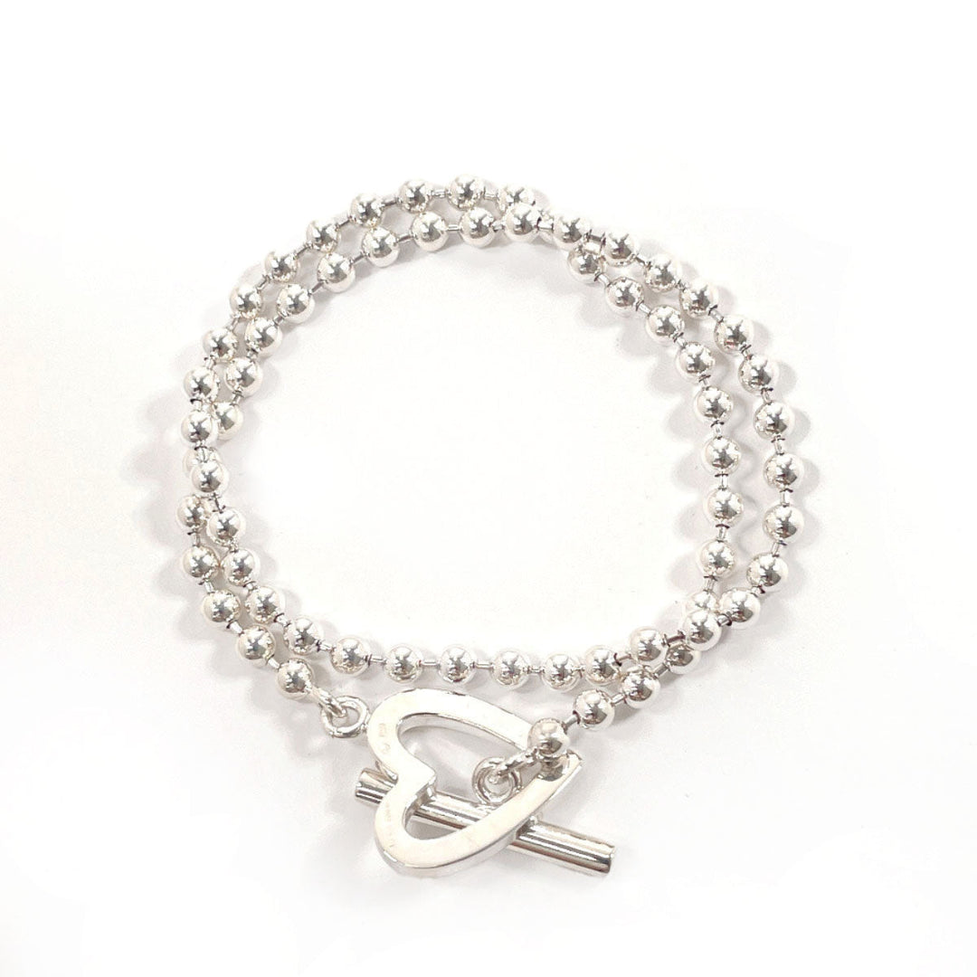 GUCCI bracelet Silver925 Silver heart Ball chain Women Used Authentic