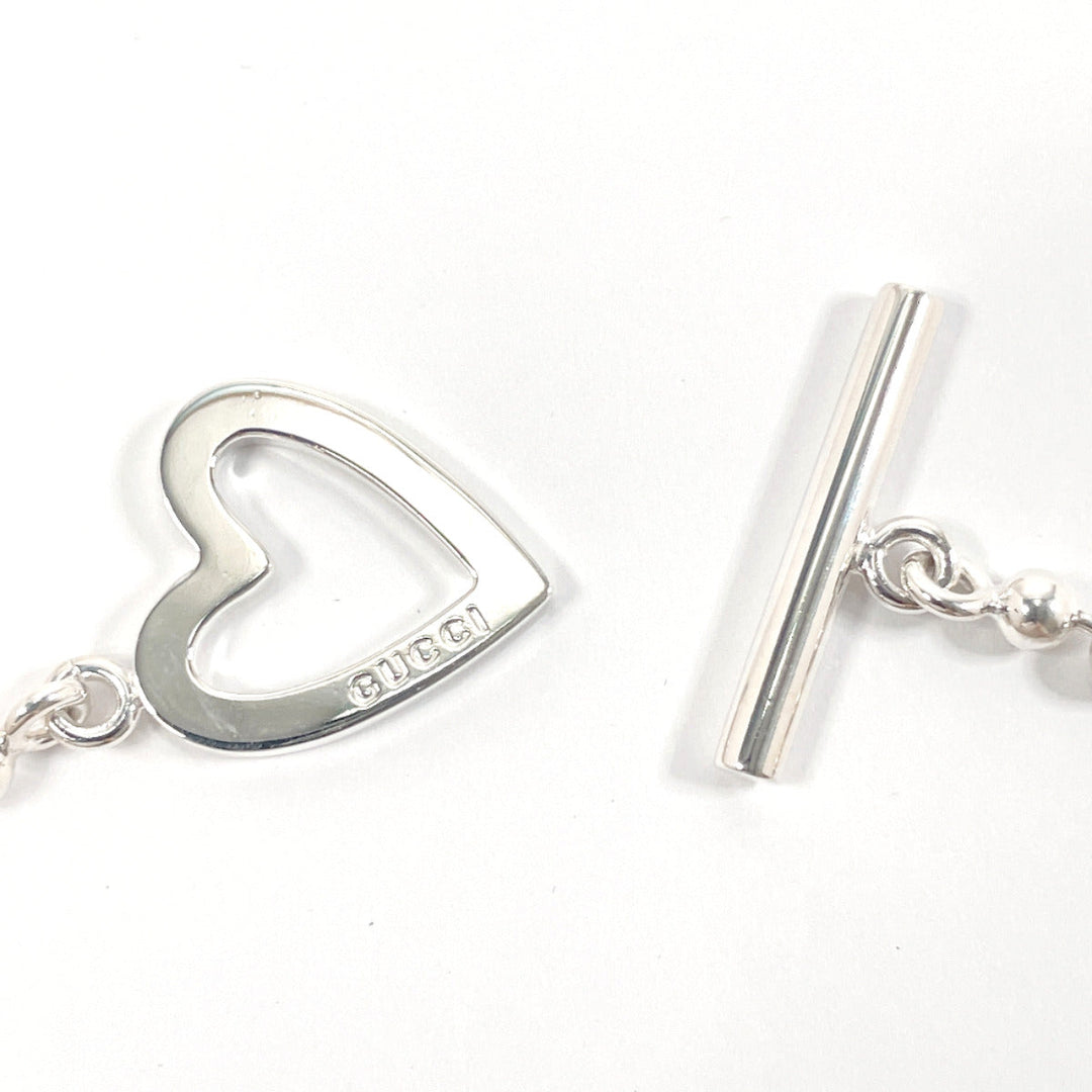 GUCCI bracelet Silver925 Silver heart Ball chain Women Used Authentic