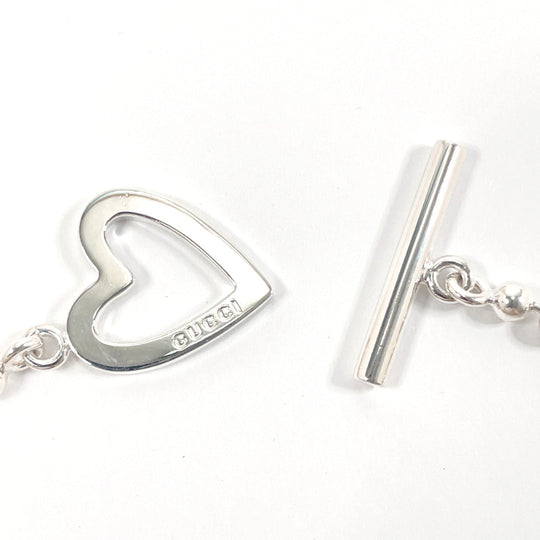 GUCCI bracelet Silver925 Silver heart Ball chain Women Used Authentic