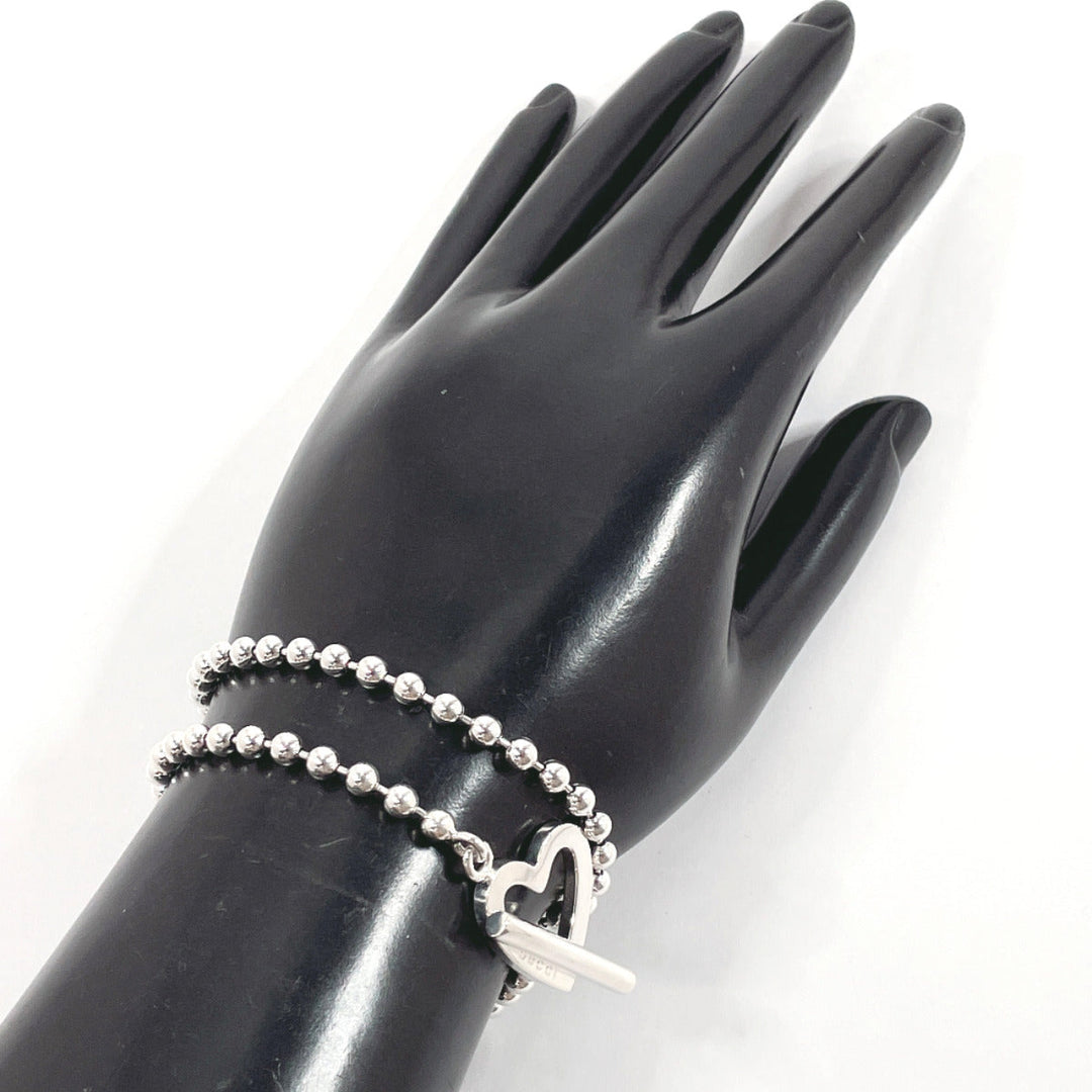 GUCCI bracelet Silver925 Silver heart Ball chain Women Used Authentic