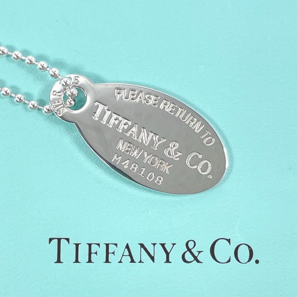 TIFFANY&Co. Necklace Silver925 Silver Oval tag Return to