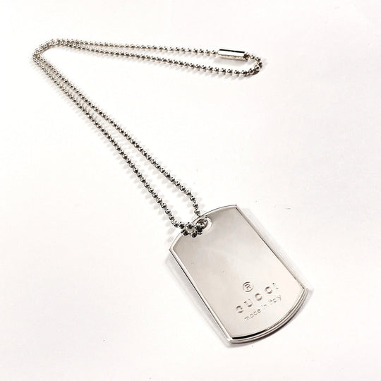 GUCCI Necklace Silver925 Silver Ball chain Dog tag