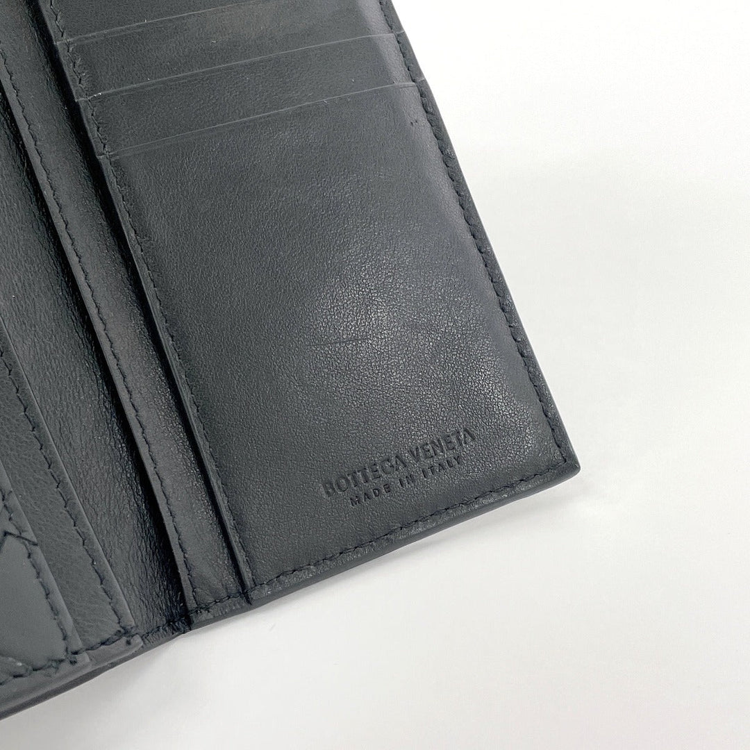 BOTTEGAVENETA Bill Compartment leather black INTRECCIATO mens Used Authentic