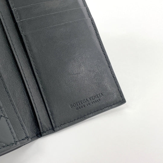 BOTTEGAVENETA Bill Compartment leather black INTRECCIATO mens Used Authentic