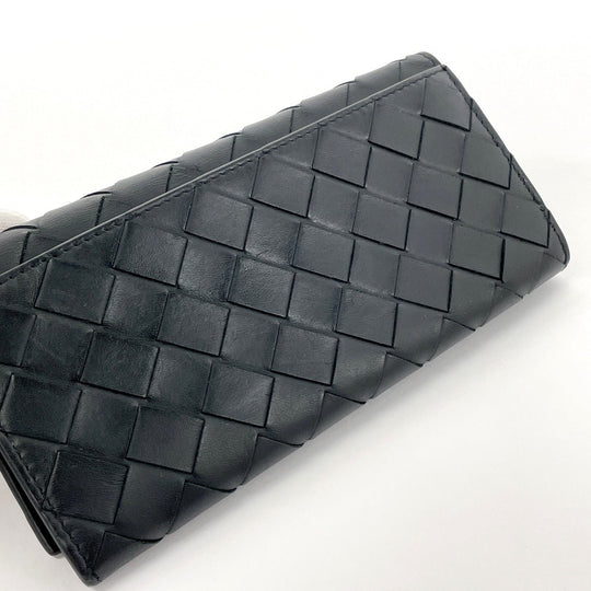 BOTTEGAVENETA Bill Compartment leather black INTRECCIATO mens Used Authentic