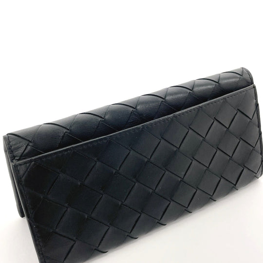 BOTTEGAVENETA Bill Compartment leather black INTRECCIATO mens Used Authentic
