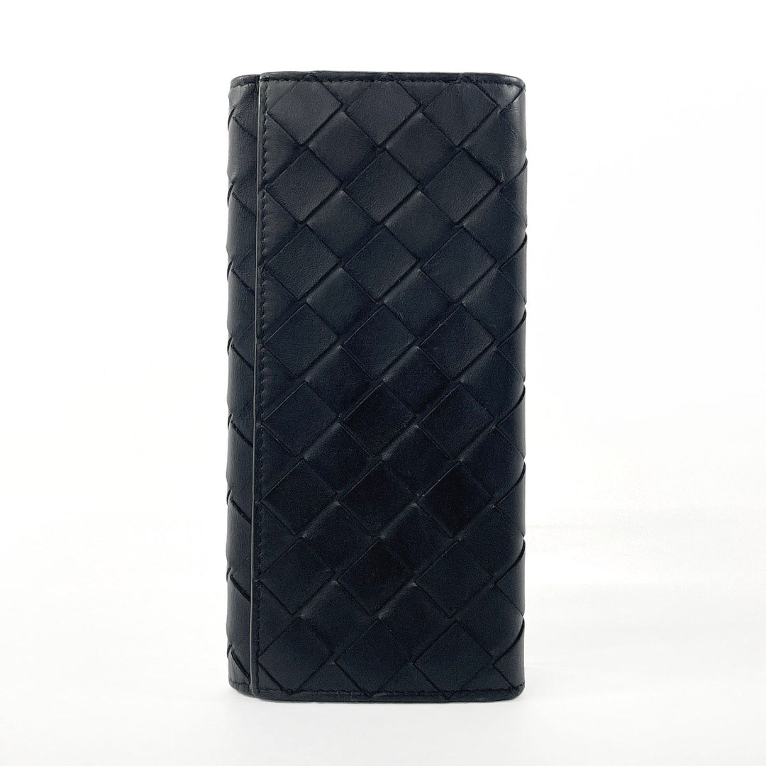 BOTTEGAVENETA Bill Compartment leather black INTRECCIATO mens Used Authentic
