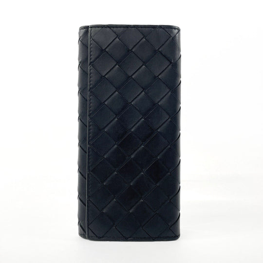 BOTTEGAVENETA Bill Compartment leather black INTRECCIATO mens Used Authentic