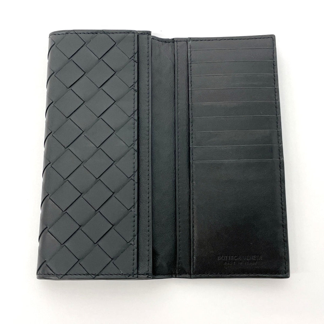BOTTEGAVENETA Bill Compartment leather black INTRECCIATO mens Used Authentic