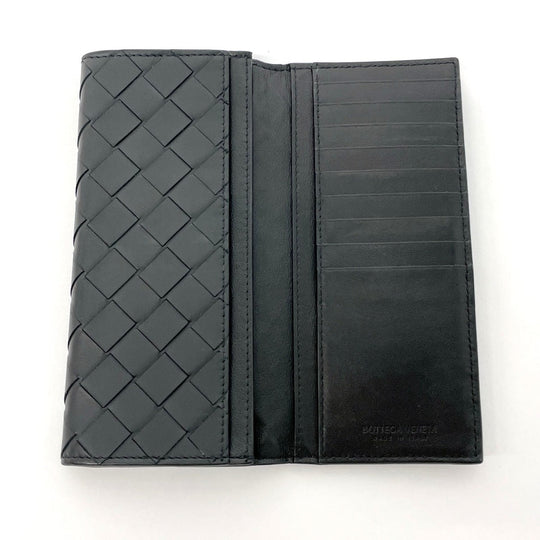 BOTTEGAVENETA Bill Compartment leather black INTRECCIATO mens Used Authentic