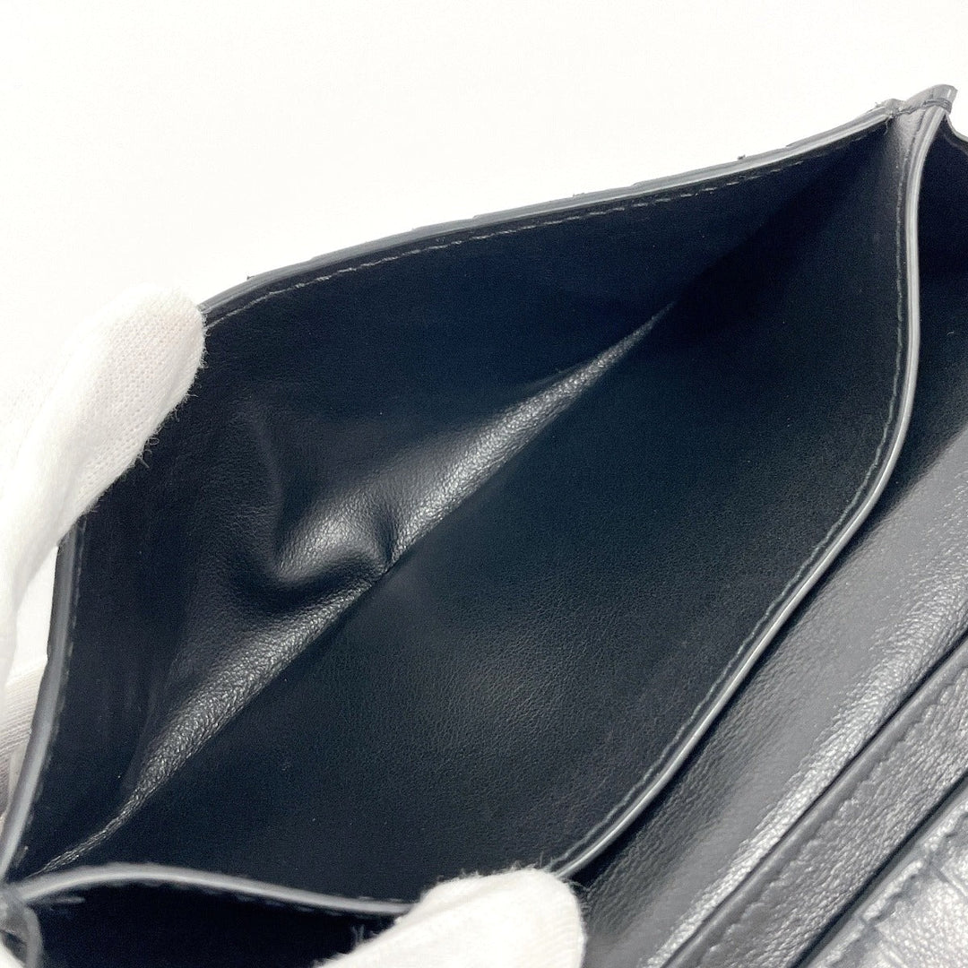 BOTTEGAVENETA Bill Compartment leather black INTRECCIATO mens Used Authentic