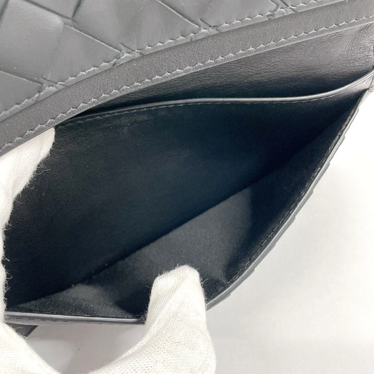 BOTTEGAVENETA Bill Compartment leather black INTRECCIATO mens Used Authentic