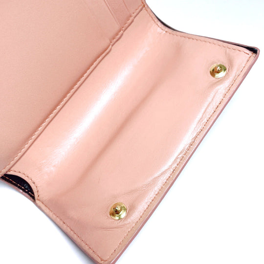 LOEWE Tri-fold wallet leather pink linen Compact wallet