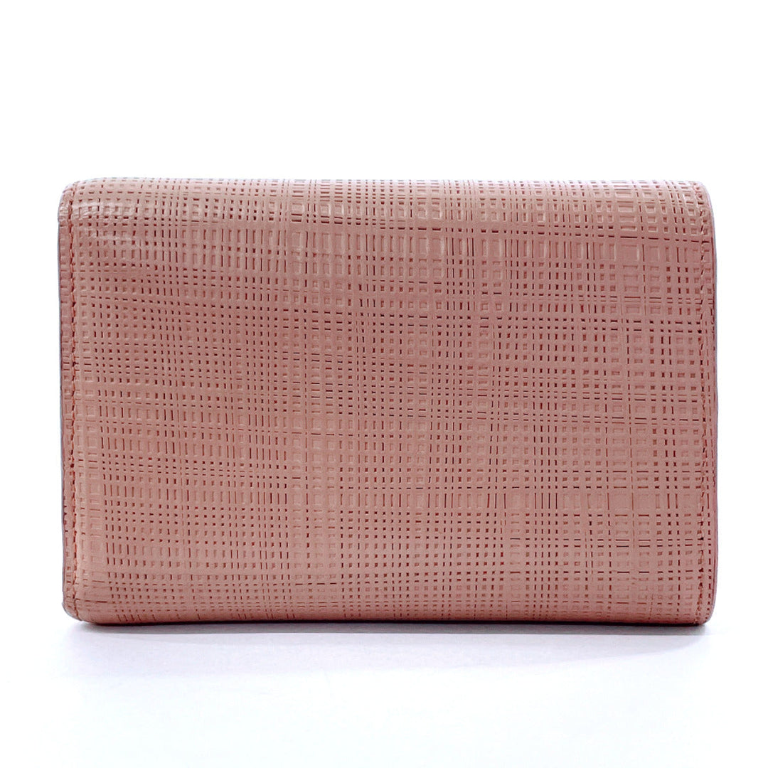LOEWE Tri-fold wallet leather pink linen Compact wallet
