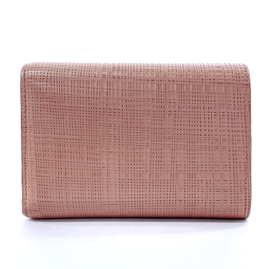 LOEWE Tri-fold wallet leather pink linen Compact wallet