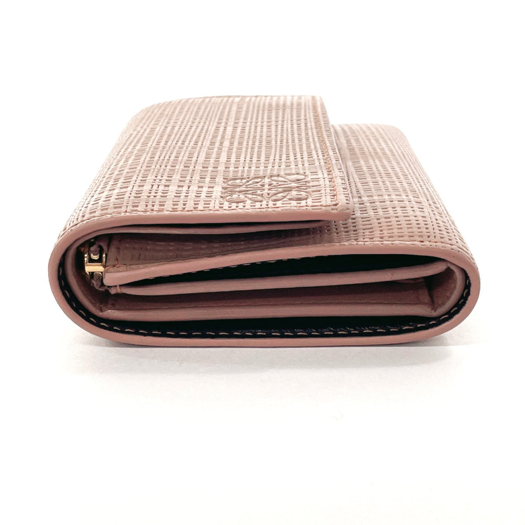 LOEWE Tri-fold wallet leather pink linen Compact wallet