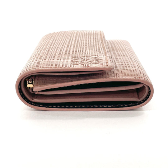 LOEWE Tri-fold wallet leather pink linen Compact wallet