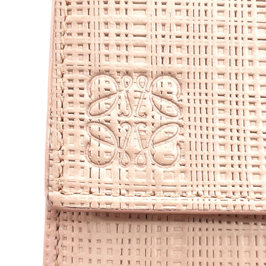 LOEWE Tri-fold wallet leather pink linen Compact wallet