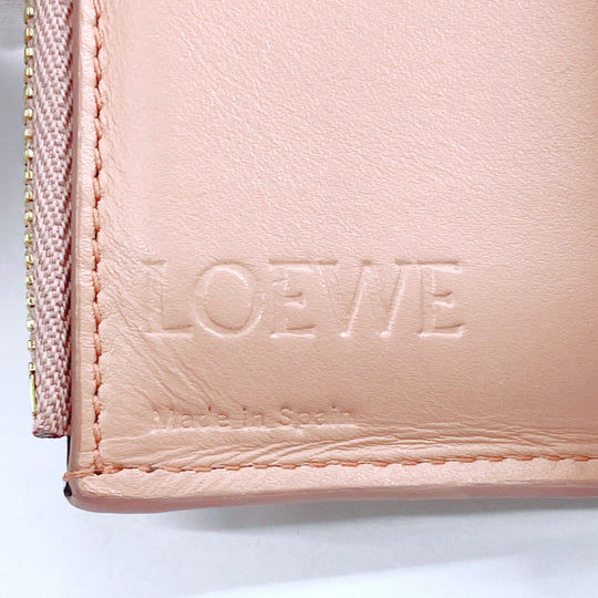 LOEWE Tri-fold wallet leather pink linen Compact wallet