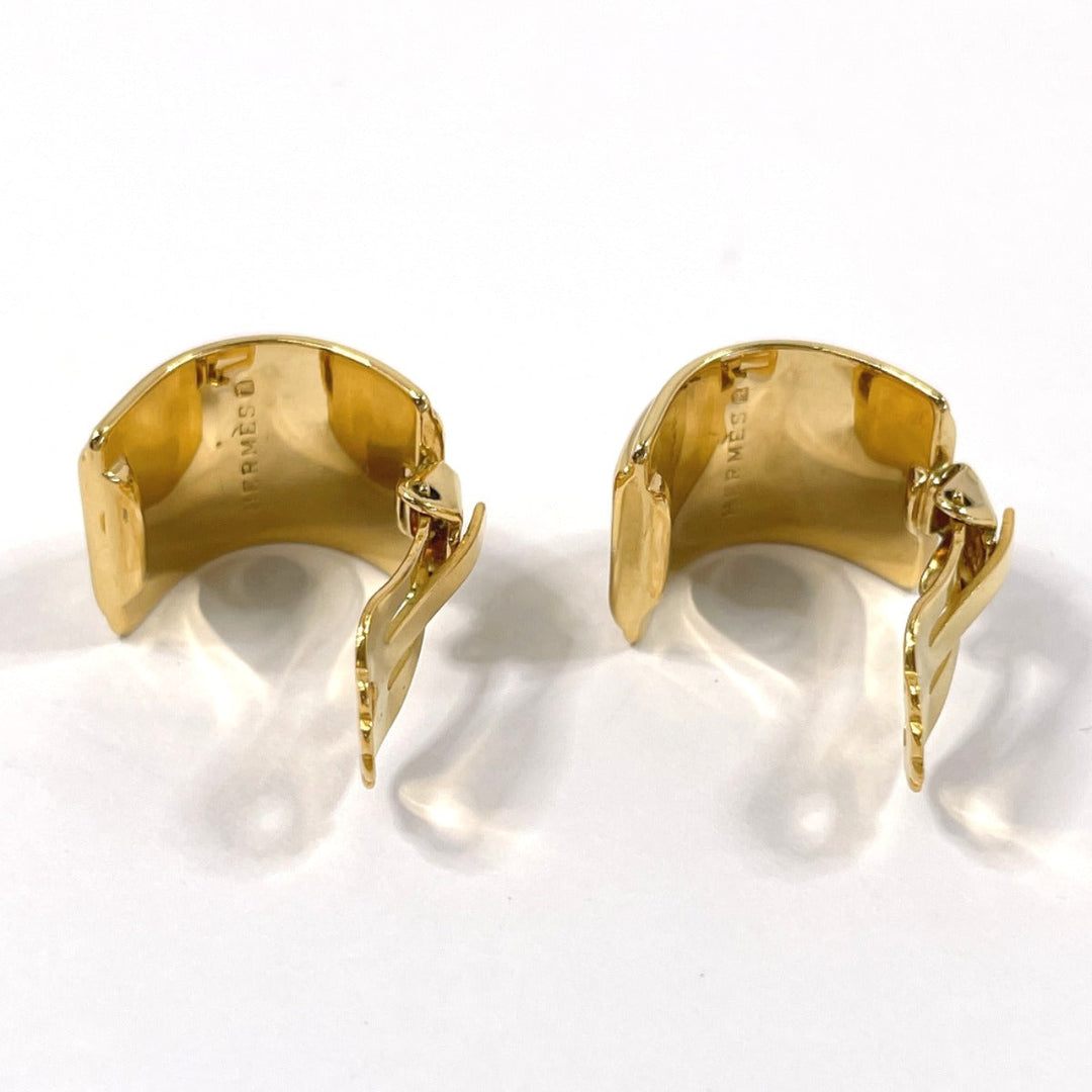 HERMES Earring metal gold Emaille Shippo
