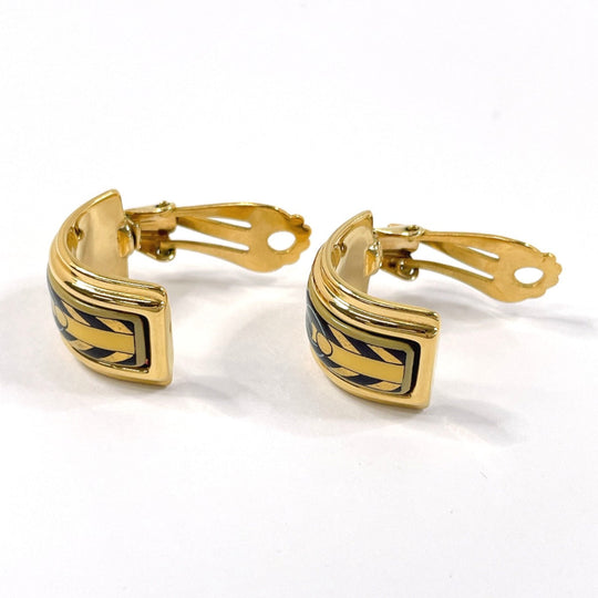 HERMES Earring metal gold Emaille Shippo