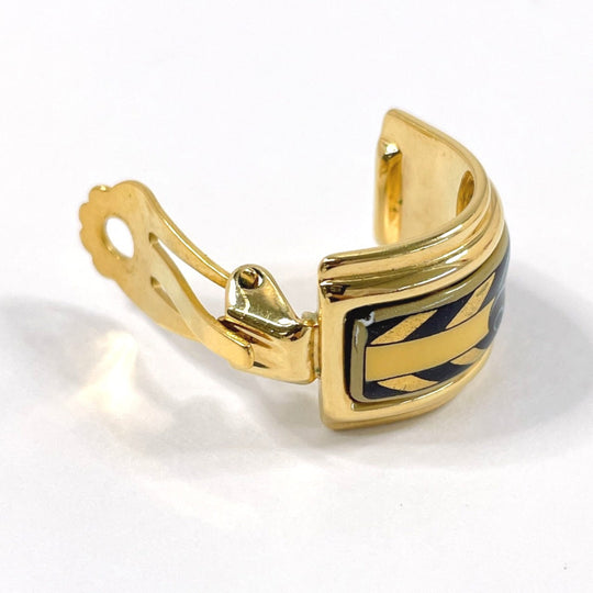 HERMES Earring metal gold Emaille Shippo