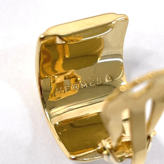 HERMES Earring metal gold Emaille Shippo