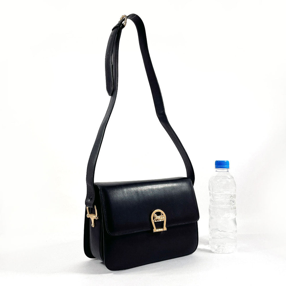 CELINE leather black vintage Carriage Metal